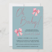 Roze Baby shower Uitnodiging (Voorkant)