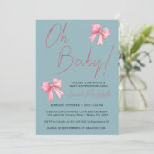 Roze Baby shower Uitnodiging (Staand voorkant)