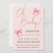 Roze Baby shower Uitnodiging (Voorkant)