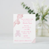 Roze Baby shower Uitnodiging (Staand voorkant)
