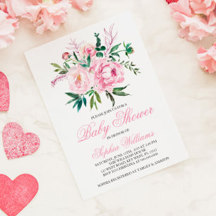 Roze Baby Shower Uitnodiging