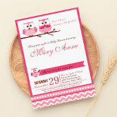 Roze Baby shower Uitnodiging