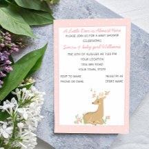 Roze Baby shower Uitnodiging