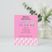 Roze Baby shower Uitnodiging (Staand voorkant)