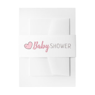 Roze Baby shower Uitnodiging Belly Band Uitnodigingen Wikkel