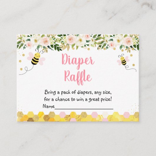 Roze Baby shower van bier Informatiekaartje (Voorkant)