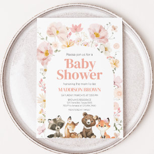 Roze Baby shower van bosbouillon Kaart