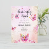 Roze Baby shower van Butterfly Kaart (Staand voorkant)