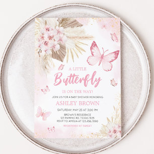 Roze Baby shower van Butterfly Kaart