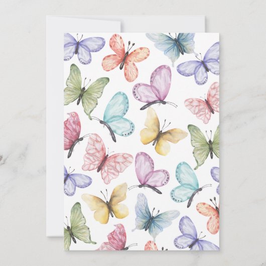 Roze Baby shower van Butterfly Kaart (Achterkant)