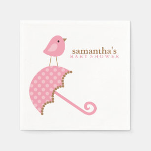 Roze Baby shower van de vogelpest Servetten