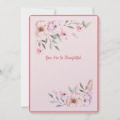 Roze Baby shower van Floral Bedankkaart (Achterkant)