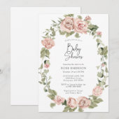 Roze Baby shower van Floral Kaart (Voorkant / Achterkant)