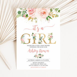 Roze Baby shower van Floral Kaart