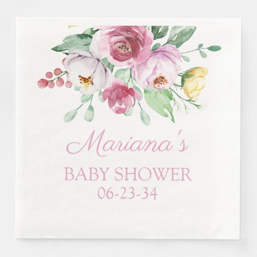 Roze Baby shower van Floral Servet (Voorkant)