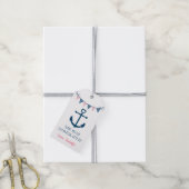Roze Baby shower van het meisje van de marine Cadeaulabel (Met Touw)