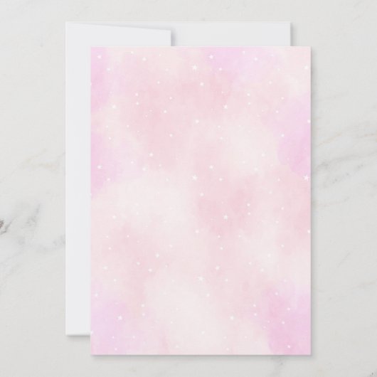 Roze Baby shower van het vliegvliegtuig dat Teddy  Kaart (Achterkant)