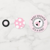 Roze Baby shower van Ladybug Girl Confetti (Achterkanten)