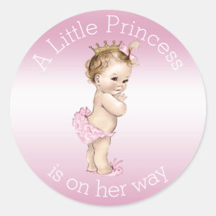 Roze Baby shower van Little Princess Ronde Sticker