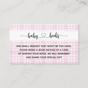 Roze Baby shower van Tartan Girl Informatiekaartje