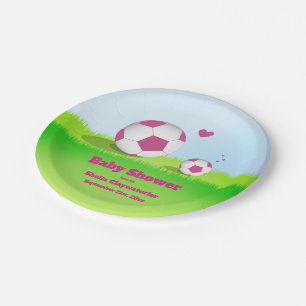 Roze Baby shower Voetbal Bord papier