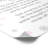 Roze Baby shower voor wintersnowflake Poster (Hoek)