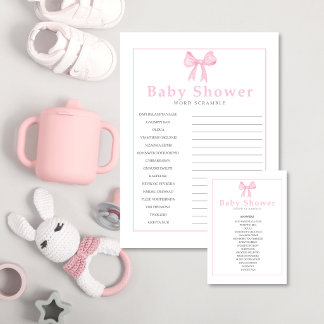 Roze Baby Shower Woordzoekoplossing - Print Briefhoofd