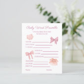  roze Baby shower Word Scramble (Staand voorkant)