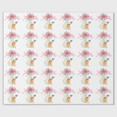roze Baby showers inpakpapier (Vlak)