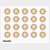 Roze Baby showers Sticker -  strepen (Vel)