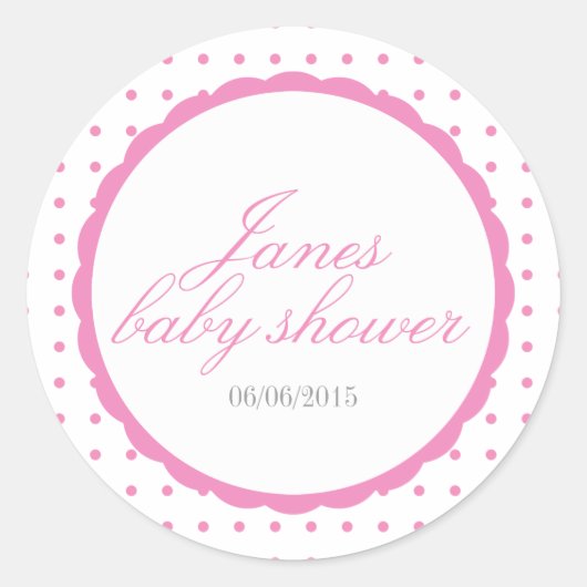Roze baby showers stickers (Voorkant)