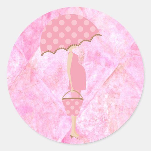 Roze Baby showers Stickers (Voorkant)