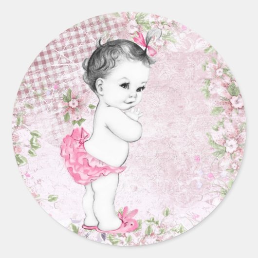  Roze Baby showers Stickers (Voorkant)