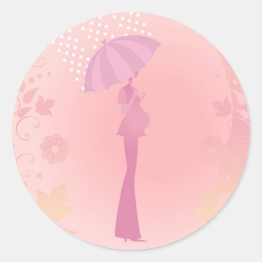 Roze Baby showers Stickers (Voorkant)