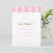 Roze Baby Sprinkle Baby shower Kaart (Staand voorkant)