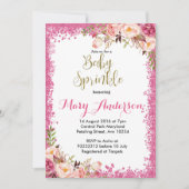 Roze Baby Sprinkle Invitations Meisje Kaart (Voorkant)