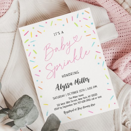 Roze Baby Sprinkle Kaart