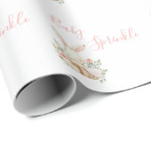 Roze Baby Sprinkle Script Baby shower Gift Cadeaupapier (Rol Hoek)