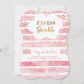 Roze Baby Sprinkle Uitnodigingen voor een Baby Gir (Voorkant)