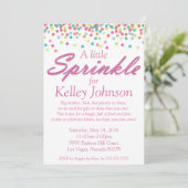 Roze Baby sprinkletschoen uitnodigen Kaart (Staand voorkant)