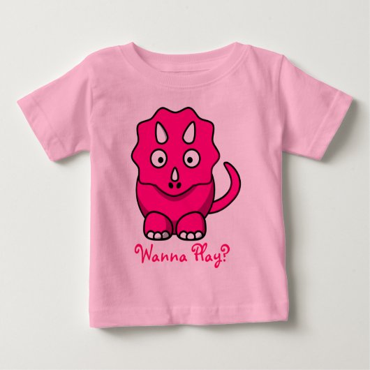 Roze Baby Triceratops T-shirt (Voorkant)