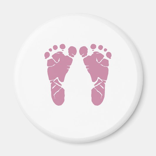 Roze baby voetafdrukken magneet (Voorkant)