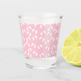 Roze Baby Voetafdrukken Shot Glass Glas