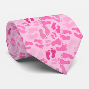 Roze Baby voetafdrukken Stropdas