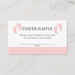 Roze Baby Voeten Baby shower Luier Raffle Tickets Informatiekaartje