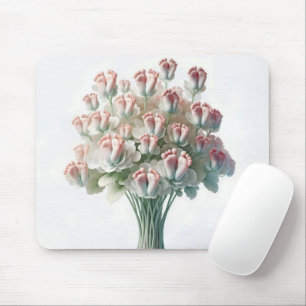 Roze Baby Voeten Bloemen Boeket Muismat