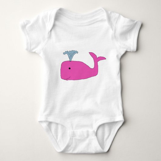Roze Baby walvisapparel Romper (Voorkant)