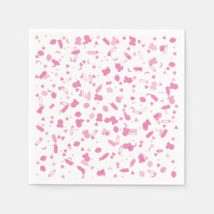 Roze babyconfetti voor doop of inzegening servetten