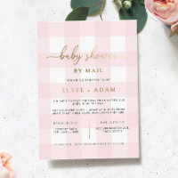 Roze babyfeest per post folie uitnodiging