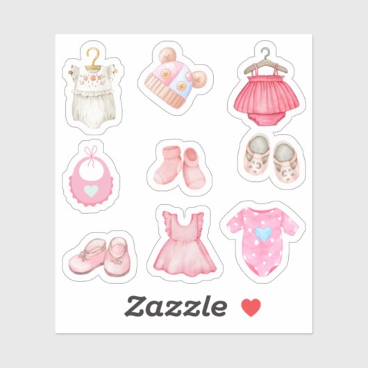 Roze babykleding Stickers (Vel)